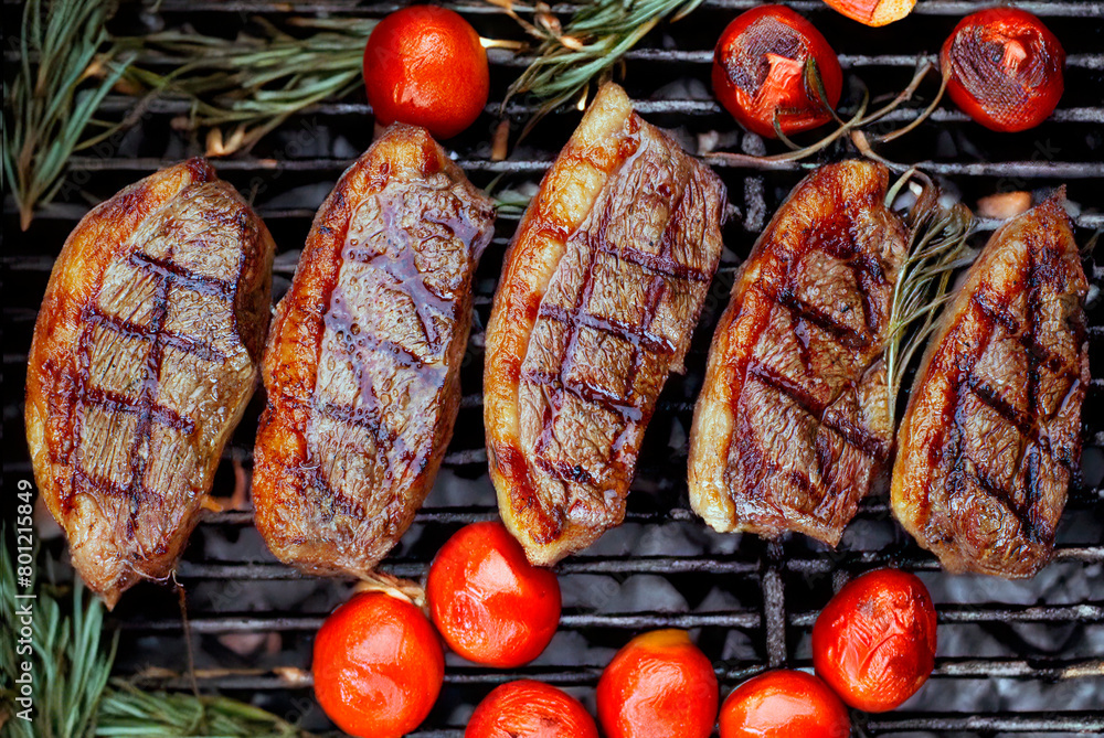 Sticker Picanha roasted in charcoal, barbecue