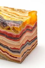Detailed 3d cross section showing soil, rock layers, and water passages in land and river model - obrazy, fototapety, plakaty