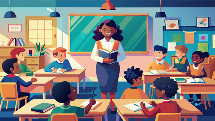 Engaging Classroom Scene with Diverse Students and Teacher