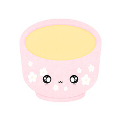 Cute Steamed Eggs Mascot Character Kawaii Cartoon illustration Cute Chawanmushi Cartoon illustration Egg Menu Cartoon Kawaii Chawanmushi Japanese Food Cartoon