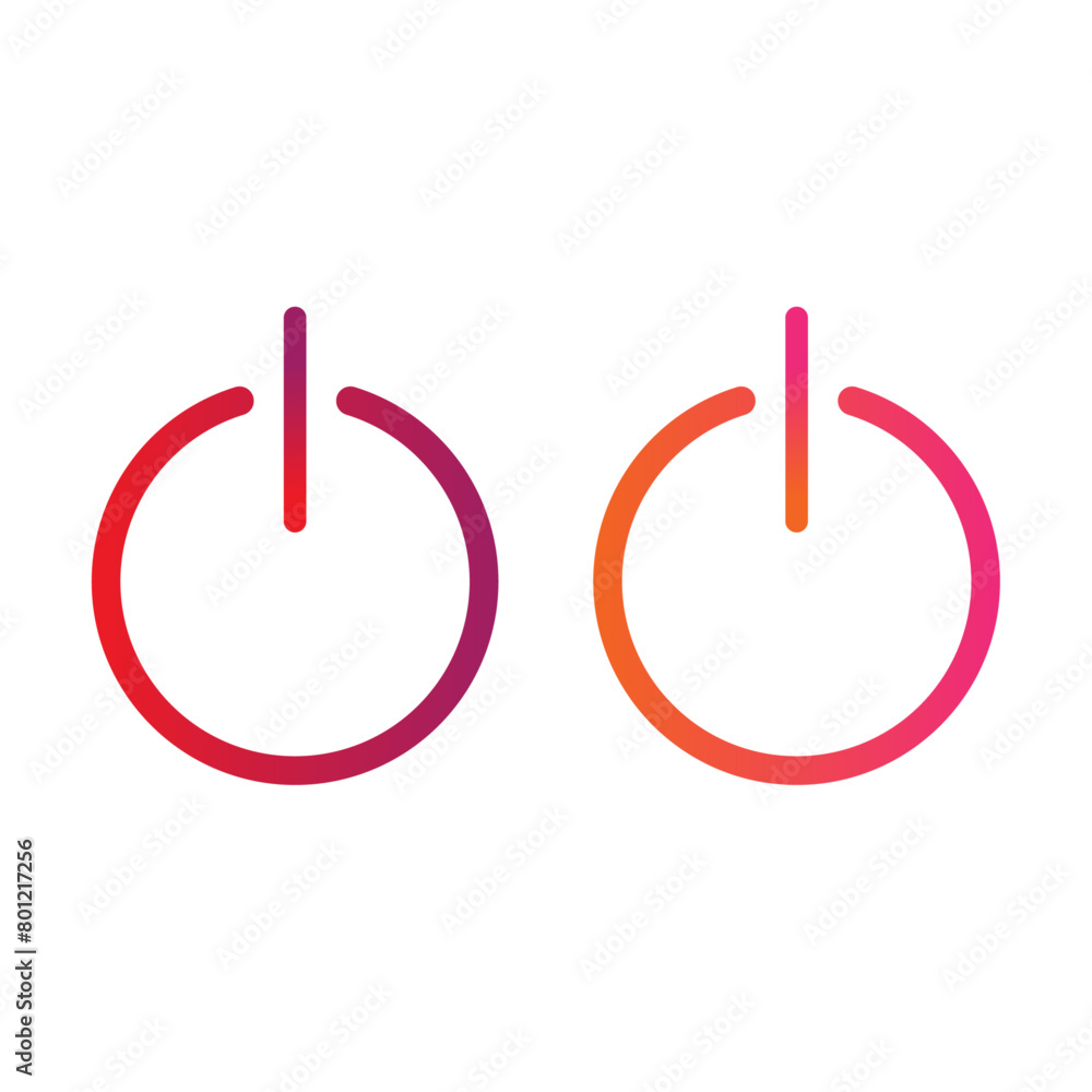 Aufkleber power button color vector icon