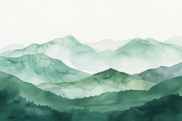 Create a watercolor painting of a mountain landscape