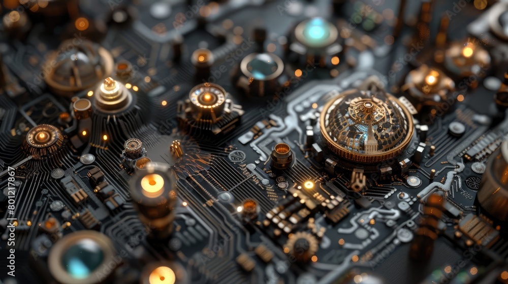 Poster the image is of a close-up of a circuit board