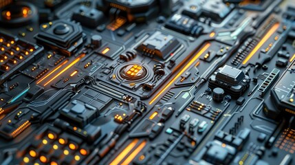 The image is a close-up of a circuit board