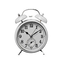 3d alarm clock isolated on transparent background