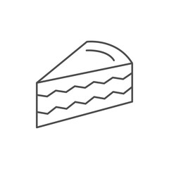 Cake slice line outline icon