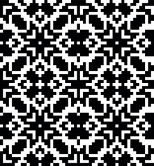 Ethnic embroidery geometric pattern black and white. Vector image 
