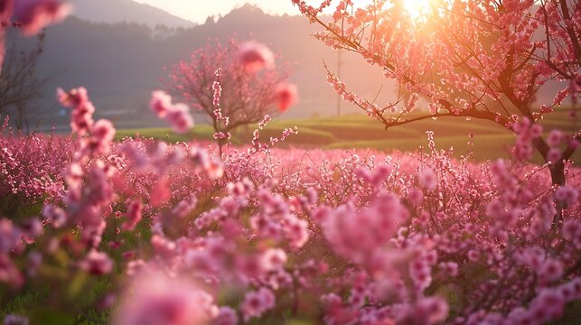Blooming season in sun shaining