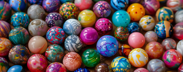 Kaleidoscope Delight: Colorful Spheres
Assortment of vibrant, multicolored balls
