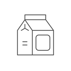Milk package line outline icon