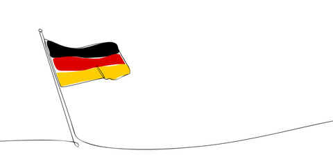 A single line drawing of a Germany flag. Continuous line Germany icon. One line icon. Vector illustration