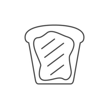 recommend clip art: Bread with jam line icon
