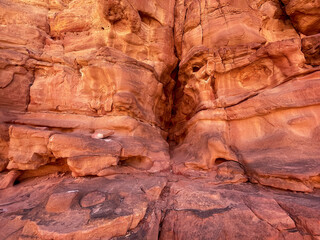 Stones and textures of the colored Red Salam Canyon, Egypt.