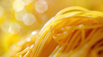 Macro shot of spaghetti food