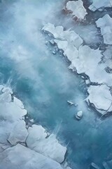 DnD Battlemap Arctic frozen lake - Vast frozen body of water.