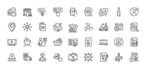Best friend, Scroll down and Ethics line icons pack. AI, Question and Answer, Map pin icons. Clipboard, Depression treatment, Food market web icon. Vector
