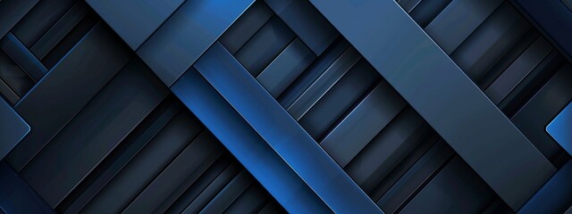Fototapeta premium Abstract geometric black gray 3d texture wall with squares and square cubes background banner illustration with blue glowing lights, textured wallpaper.