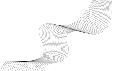 Abstract wave lines on white background. Business background lines wave abstract stripe design. Curved wavy lines tech futuristic motion background. Abstract wave element for design. 