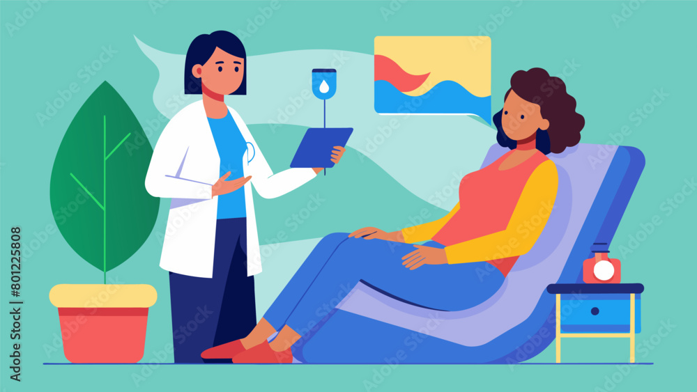 Poster a the guides the patient through relaxation techniques and coping strategies to prepare them for the