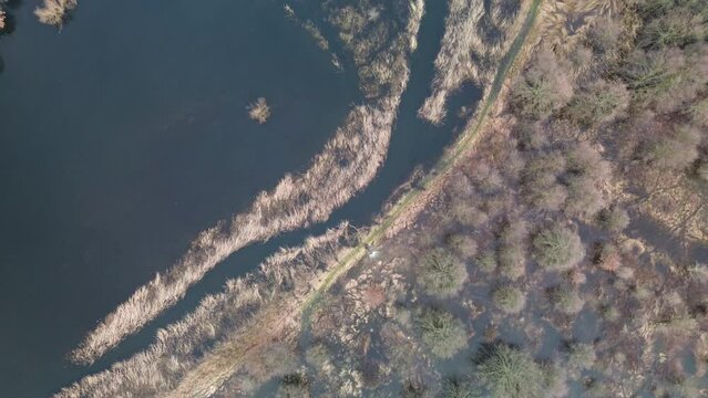 Floodwaters of the Widawa River, Lower Silesia, Poland.