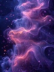 Fototapeta premium A beautiful abstract painting of a nebula. The colors are vibrant and the shapes are fluid. The painting has a sense of mystery and wonder.