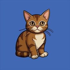 Cat Stickers Vector - Happy Cat Sticker Vector