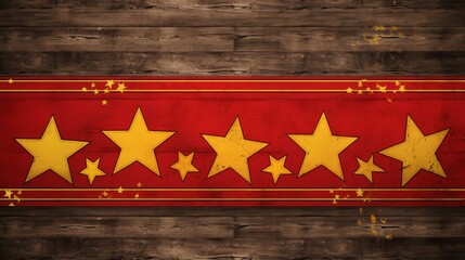 Abstract Red Background with Golden yellow Stars