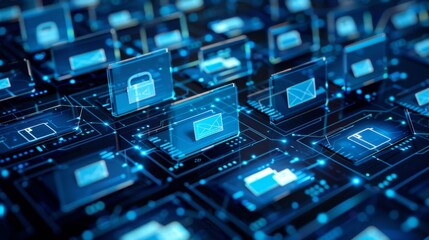 Fototapeta premium Document Management for Remote Workforces,&nbsp;Illustrate the adaptability of document management technologies for remote workforces with an image showing secure access to documents from any location