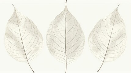 Monochrome Transparent Leaves with Detailed Veins