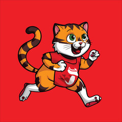 Cat Stickers Vector - Happy Cat Sticker Vector