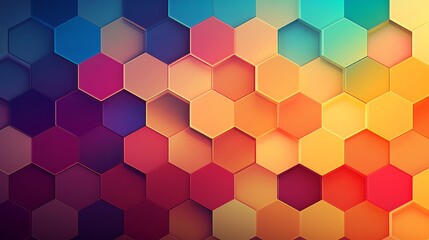Clean graphic of basic shapes like hexagons and rectangles in vivid colors organized in a grid pattern great for web design elements