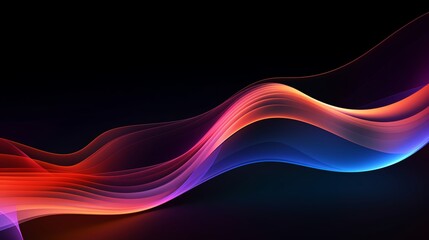 Bright neon waves on a dark abstract background emphasizing motion and energy ideal for vibrant marketing banners