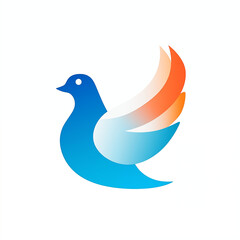 Obraz premium Stylized Gradient Dove Illustration, Peace and Freedom Concept