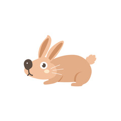Cute kawaii rabbit flat illustration