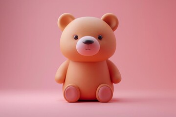 Create a 3D rendering of a cute and cuddly teddy bear