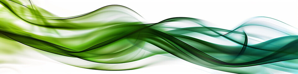 Alpine green wave abstract, cool and calming alpine green wave flowing on a white background.