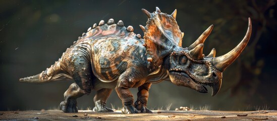 Vivid D of a Styracosaurus Showcasing its Distinctive Head Features