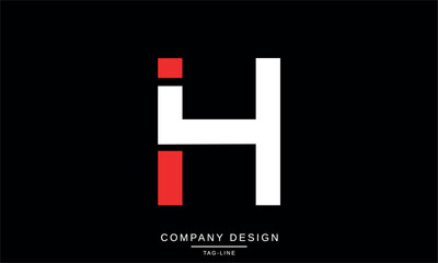 IH, HI Abstract Letters Logo Monogram Design Font Icon Symbol