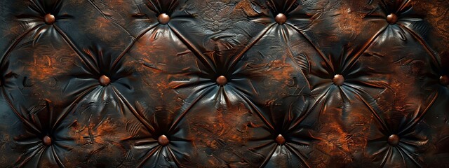 Close-up of a tufted leather pattern with buttons wallpaper