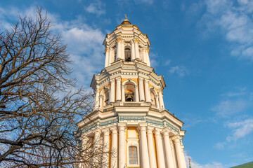 Obraz premium Great Lavra Belltower in Kiev Pechersk Lavra or the Kiev Monastery of the Caves in Kyiv, Ukraine.