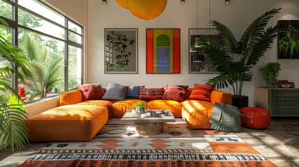 Eclectic Living Room Creativity: A photo illustrating the creativity of an eclectic living room
