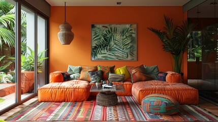 Eclectic Living Room Mix: A photo showcasing an eclectic living room with a mix of different furniture styles and decor element