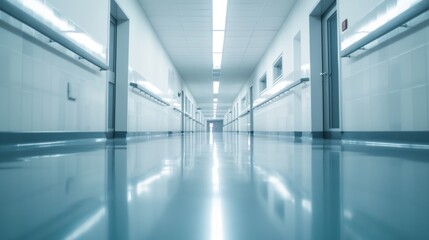 Obraz premium Hospital hallway interior view