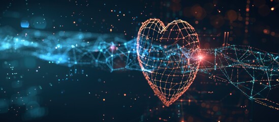 technology digital heart illustration