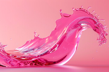A hot pink wave, bold and lively, flows energetically over a pink background, representing fun and vibrancy.