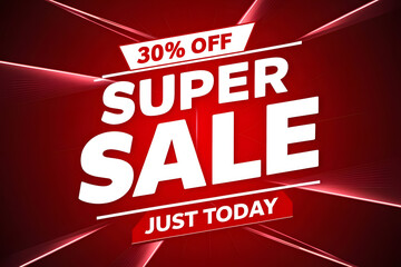 Dynamic Limited-Time Super Sale Banner with 30% Off