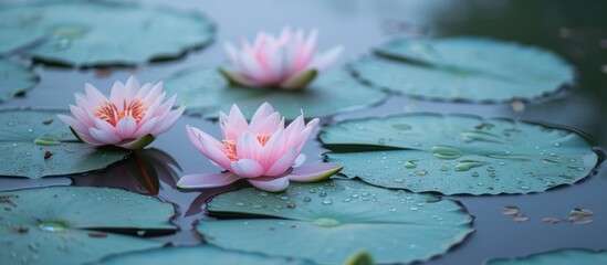 White lotus flower on water