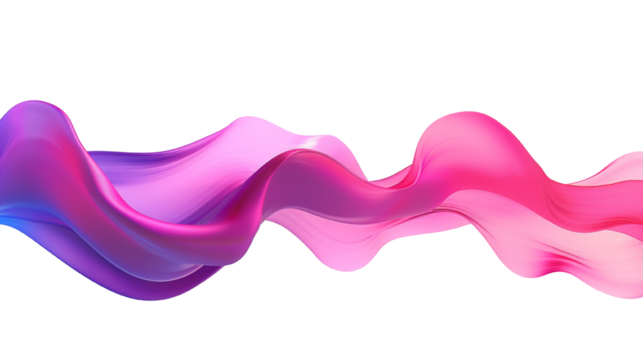 Abstract red blue liquid gradient on transparent background