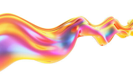 3d abstract orange liquid gradient on transparent background