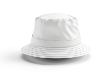 White bucket hat isolated on a white background